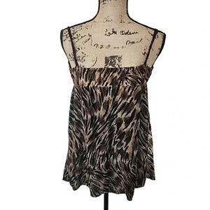"Wild Elegance: Vintage Colesce Couture Animal Print Lingerie Top - Size Small"
